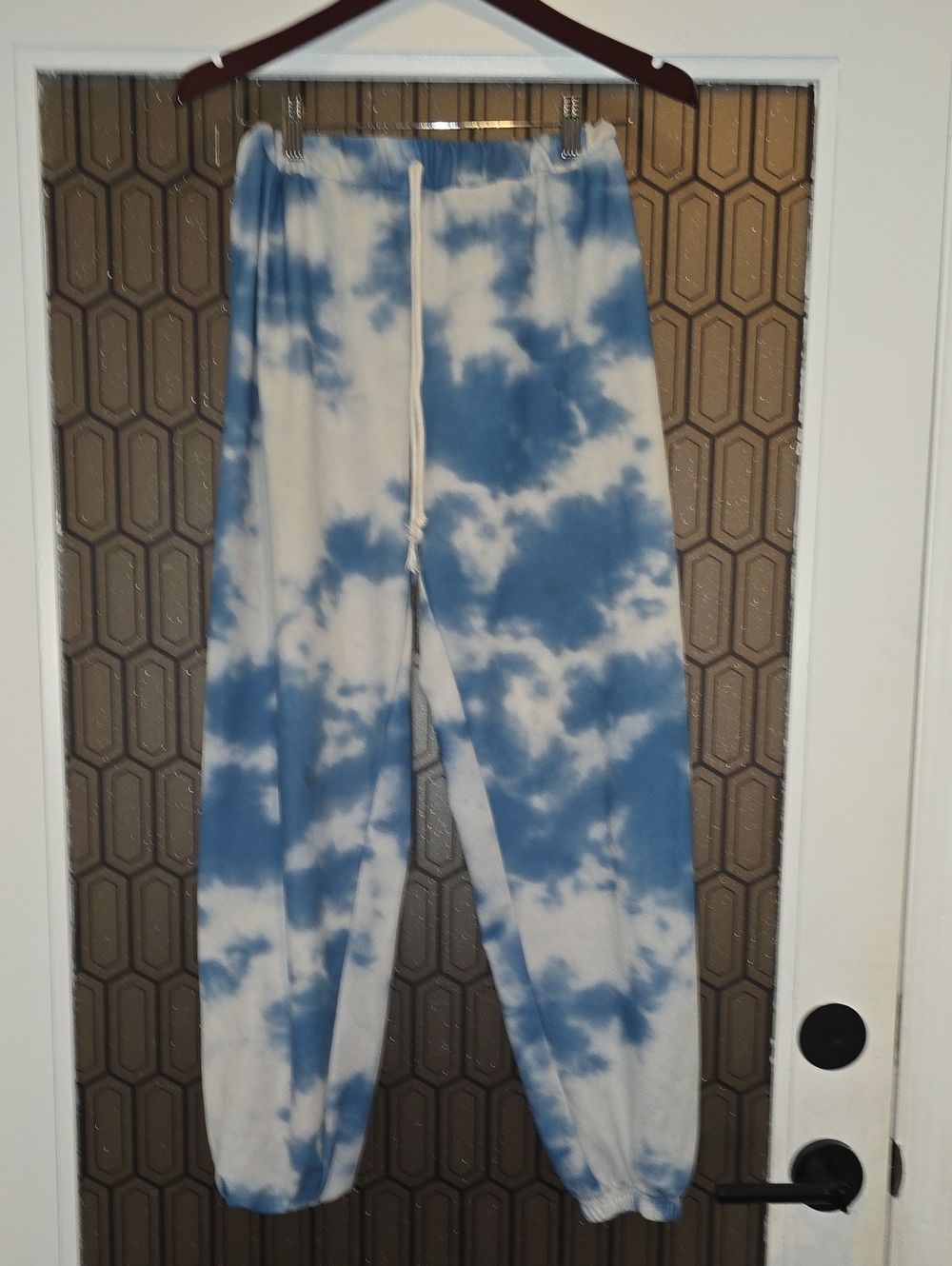 SHEIN Light Blue and White Tie-Dye Joggers